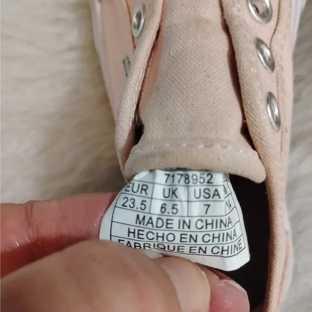 Tommy Hilfiger Girl Baby Size 6.5 Shoes No Lace Slip On Sneakers Pink